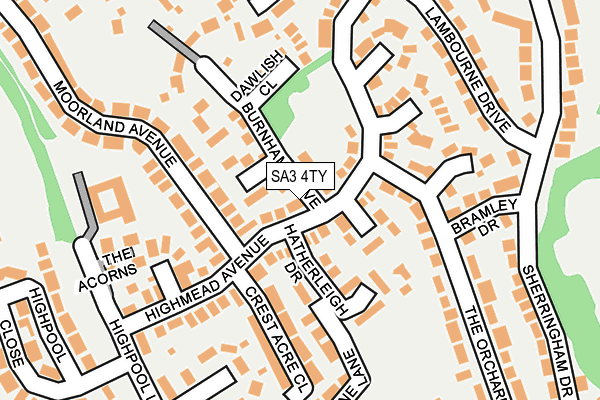 SA3 4TY map - OS OpenMap – Local (Ordnance Survey)