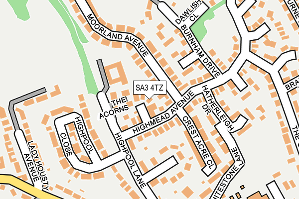 SA3 4TZ map - OS OpenMap – Local (Ordnance Survey)