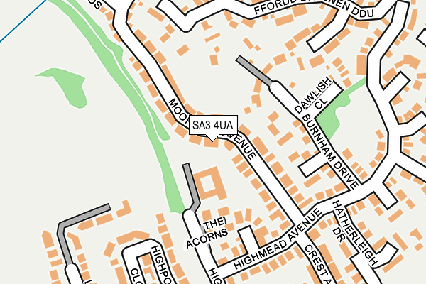 SA3 4UA map - OS OpenMap – Local (Ordnance Survey)