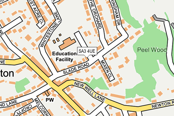 SA3 4UE map - OS OpenMap – Local (Ordnance Survey)