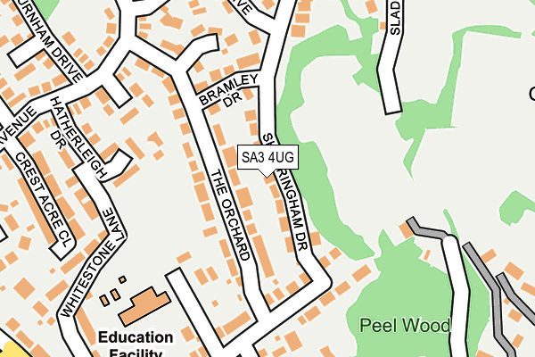 SA3 4UG map - OS OpenMap – Local (Ordnance Survey)