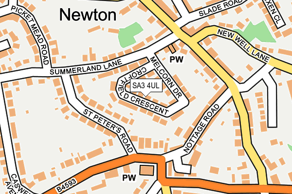 SA3 4UL map - OS OpenMap – Local (Ordnance Survey)