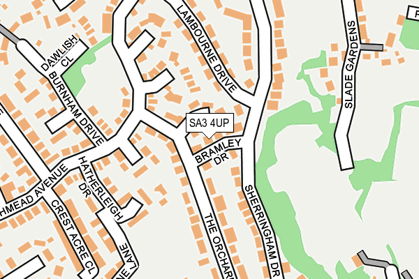 SA3 4UP map - OS OpenMap – Local (Ordnance Survey)