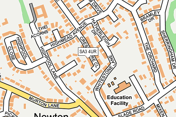 SA3 4UR map - OS OpenMap – Local (Ordnance Survey)