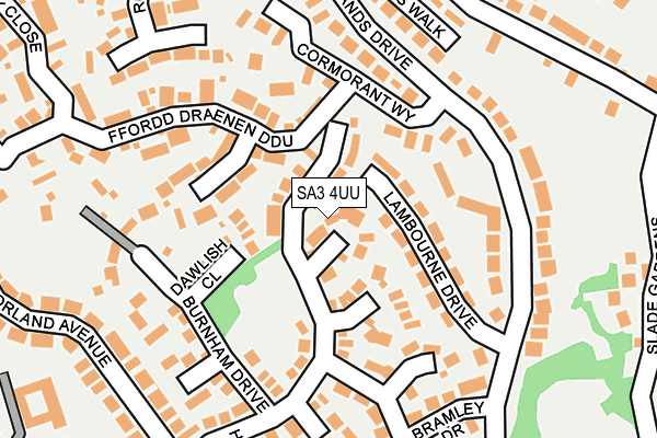 SA3 4UU map - OS OpenMap – Local (Ordnance Survey)