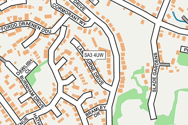SA3 4UW map - OS OpenMap – Local (Ordnance Survey)