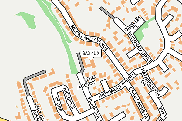 SA3 4UX map - OS OpenMap – Local (Ordnance Survey)