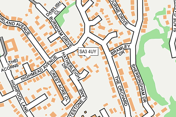 SA3 4UY map - OS OpenMap – Local (Ordnance Survey)