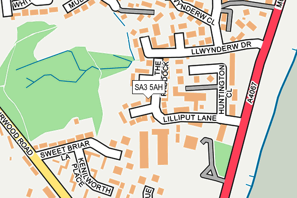 SA3 5AH map - OS OpenMap – Local (Ordnance Survey)