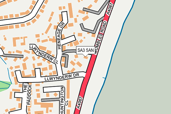 SA3 5AN map - OS OpenMap – Local (Ordnance Survey)