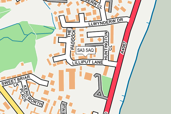 SA3 5AQ map - OS OpenMap – Local (Ordnance Survey)