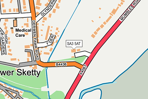 SA3 5AT map - OS OpenMap – Local (Ordnance Survey)