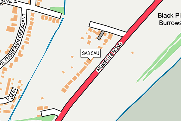 SA3 5AU map - OS OpenMap – Local (Ordnance Survey)