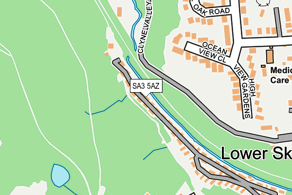 SA3 5AZ map - OS OpenMap – Local (Ordnance Survey)