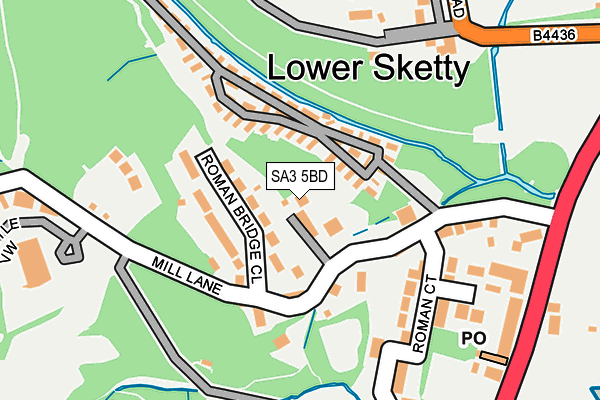 SA3 5BD map - OS OpenMap – Local (Ordnance Survey)