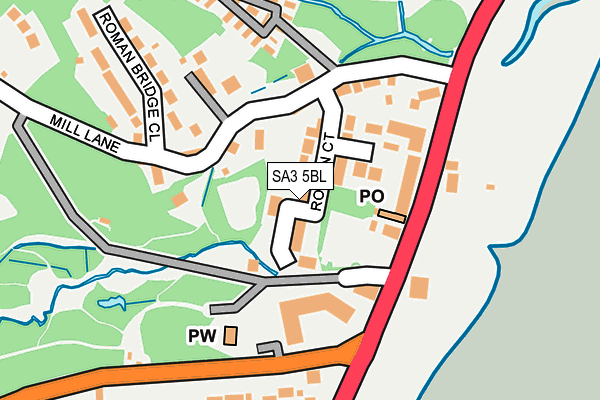 SA3 5BL map - OS OpenMap – Local (Ordnance Survey)