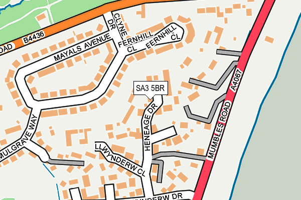 SA3 5BR map - OS OpenMap – Local (Ordnance Survey)