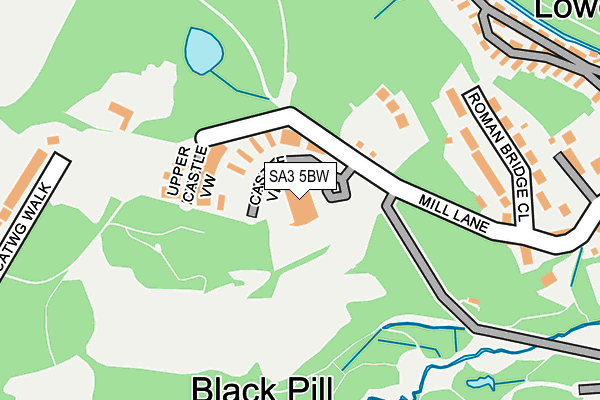 SA3 5BW map - OS OpenMap – Local (Ordnance Survey)