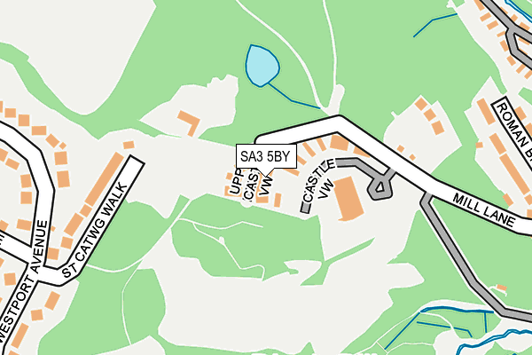 SA3 5BY map - OS OpenMap – Local (Ordnance Survey)