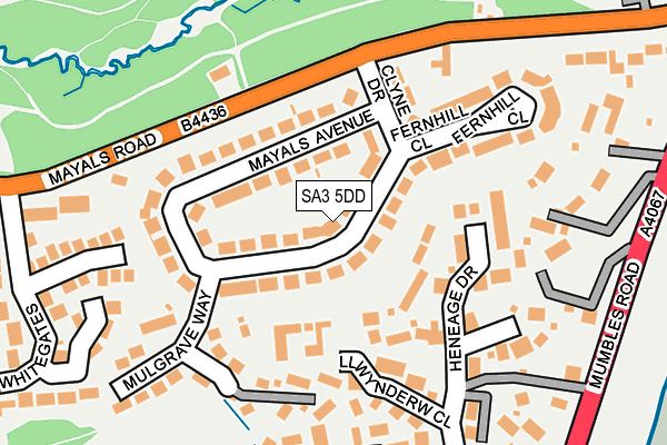 SA3 5DD map - OS OpenMap – Local (Ordnance Survey)