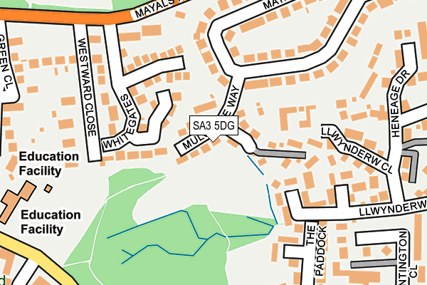 SA3 5DG map - OS OpenMap – Local (Ordnance Survey)