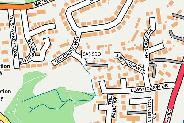 SA3 5DQ map - OS OpenMap – Local (Ordnance Survey)