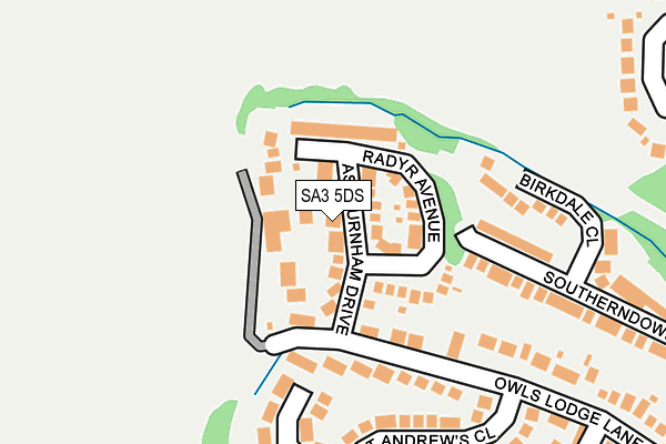 SA3 5DS map - OS OpenMap – Local (Ordnance Survey)