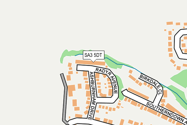 SA3 5DT map - OS OpenMap – Local (Ordnance Survey)