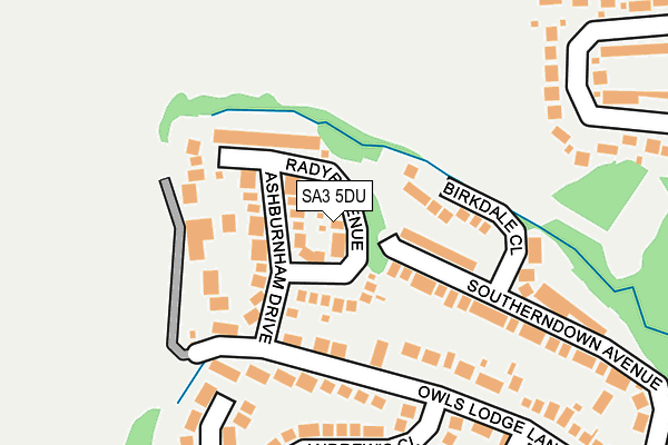 SA3 5DU map - OS OpenMap – Local (Ordnance Survey)