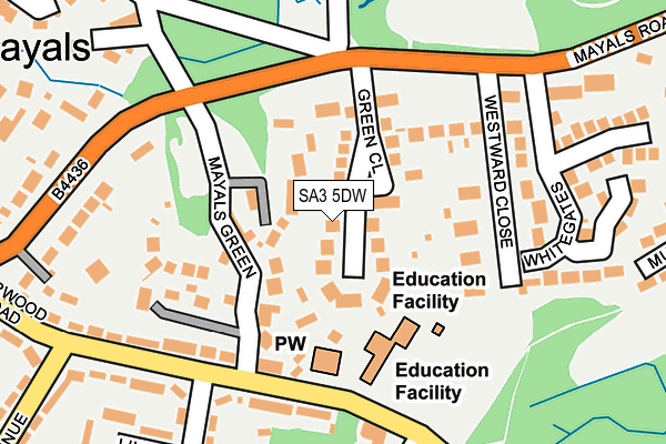 SA3 5DW map - OS OpenMap – Local (Ordnance Survey)