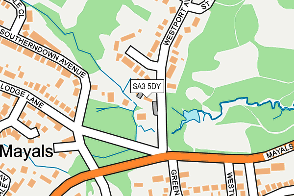 SA3 5DY map - OS OpenMap – Local (Ordnance Survey)