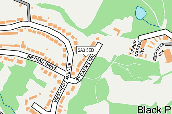 SA3 5ED map - OS OpenMap – Local (Ordnance Survey)