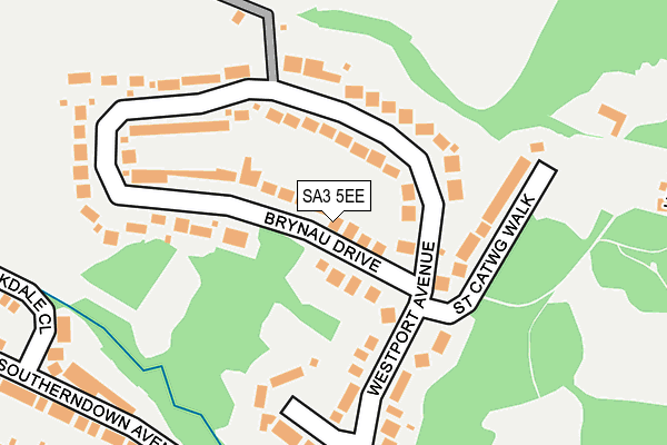 SA3 5EE map - OS OpenMap – Local (Ordnance Survey)
