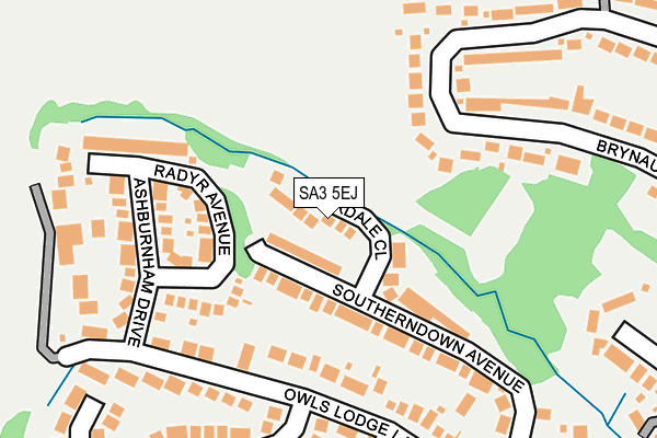 SA3 5EJ map - OS OpenMap – Local (Ordnance Survey)
