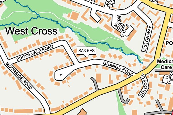 SA3 5ES map - OS OpenMap – Local (Ordnance Survey)