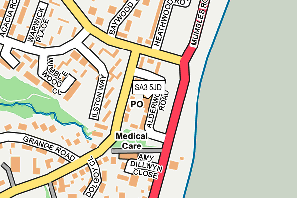 SA3 5JD map - OS OpenMap – Local (Ordnance Survey)