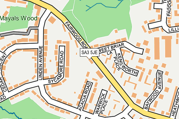 SA3 5JE map - OS OpenMap – Local (Ordnance Survey)