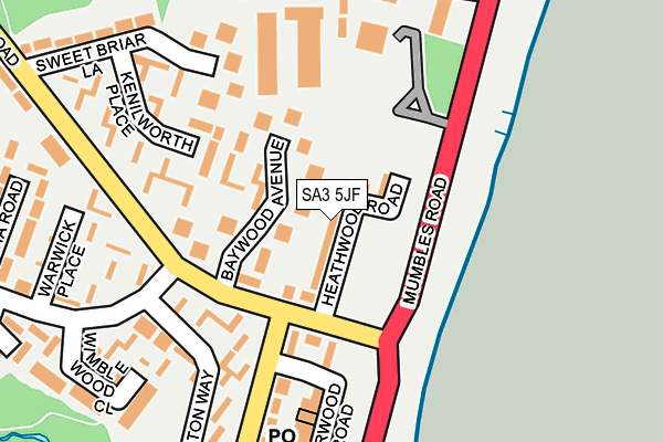 SA3 5JF map - OS OpenMap – Local (Ordnance Survey)