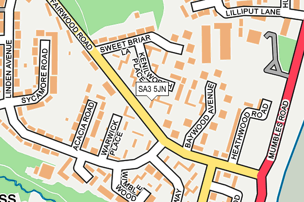 SA3 5JN map - OS OpenMap – Local (Ordnance Survey)