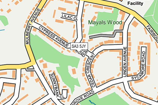 SA3 5JY map - OS OpenMap – Local (Ordnance Survey)