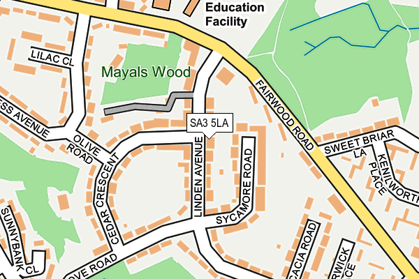 SA3 5LA map - OS OpenMap – Local (Ordnance Survey)