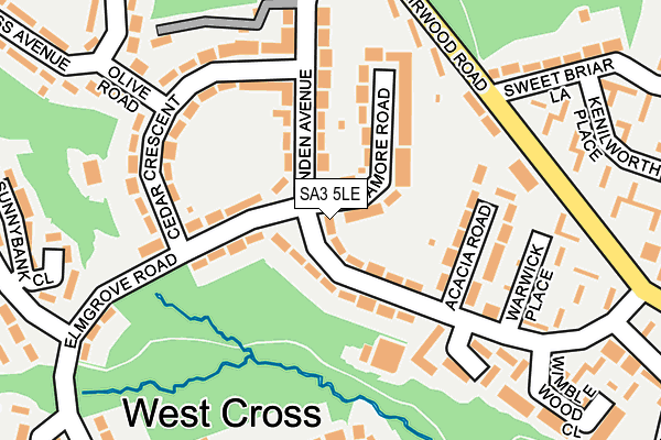 SA3 5LE map - OS OpenMap – Local (Ordnance Survey)