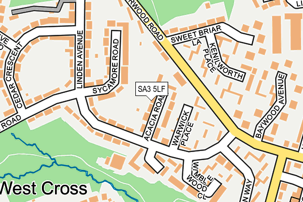 SA3 5LF map - OS OpenMap – Local (Ordnance Survey)