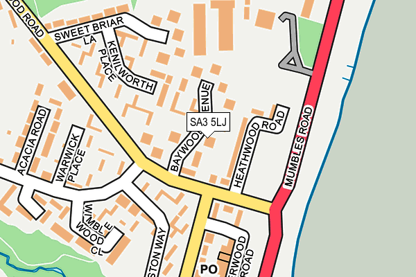 SA3 5LJ map - OS OpenMap – Local (Ordnance Survey)