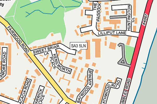 SA3 5LN map - OS OpenMap – Local (Ordnance Survey)