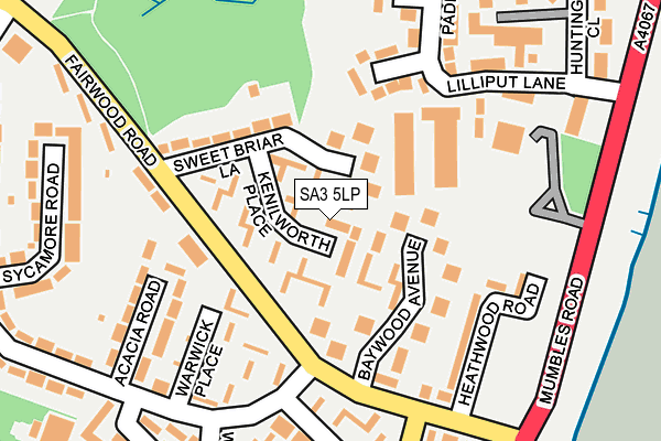 SA3 5LP map - OS OpenMap – Local (Ordnance Survey)