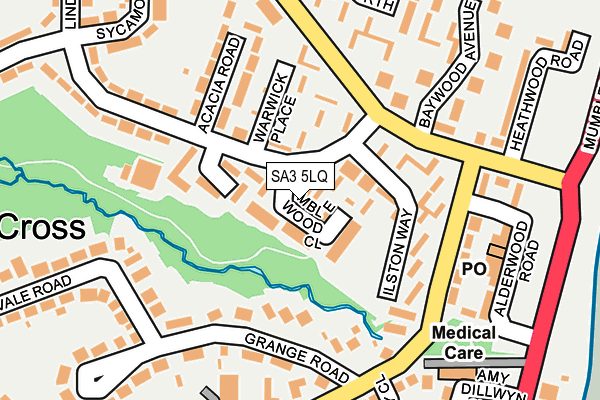 SA3 5LQ map - OS OpenMap – Local (Ordnance Survey)