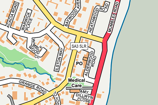 SA3 5LR map - OS OpenMap – Local (Ordnance Survey)