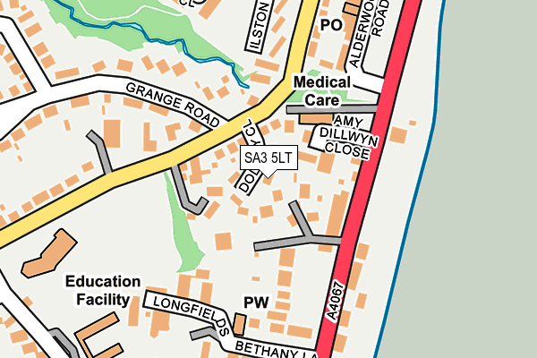 SA3 5LT map - OS OpenMap – Local (Ordnance Survey)