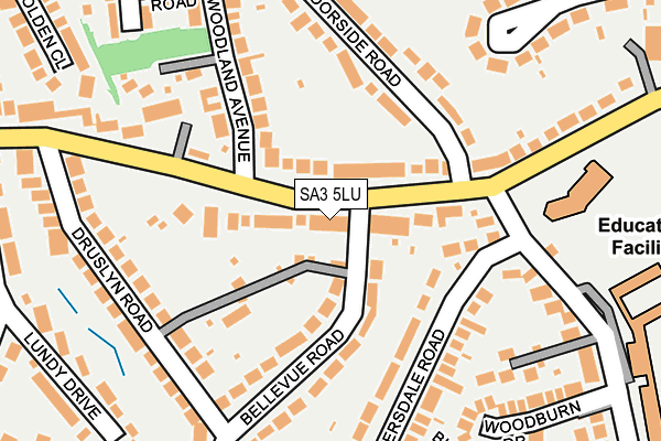 SA3 5LU map - OS OpenMap – Local (Ordnance Survey)